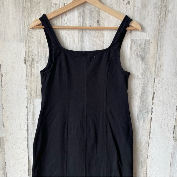 Free People Beach The Hamptons Black Button Front Midi Dress Size XS - Picture 7 of 9